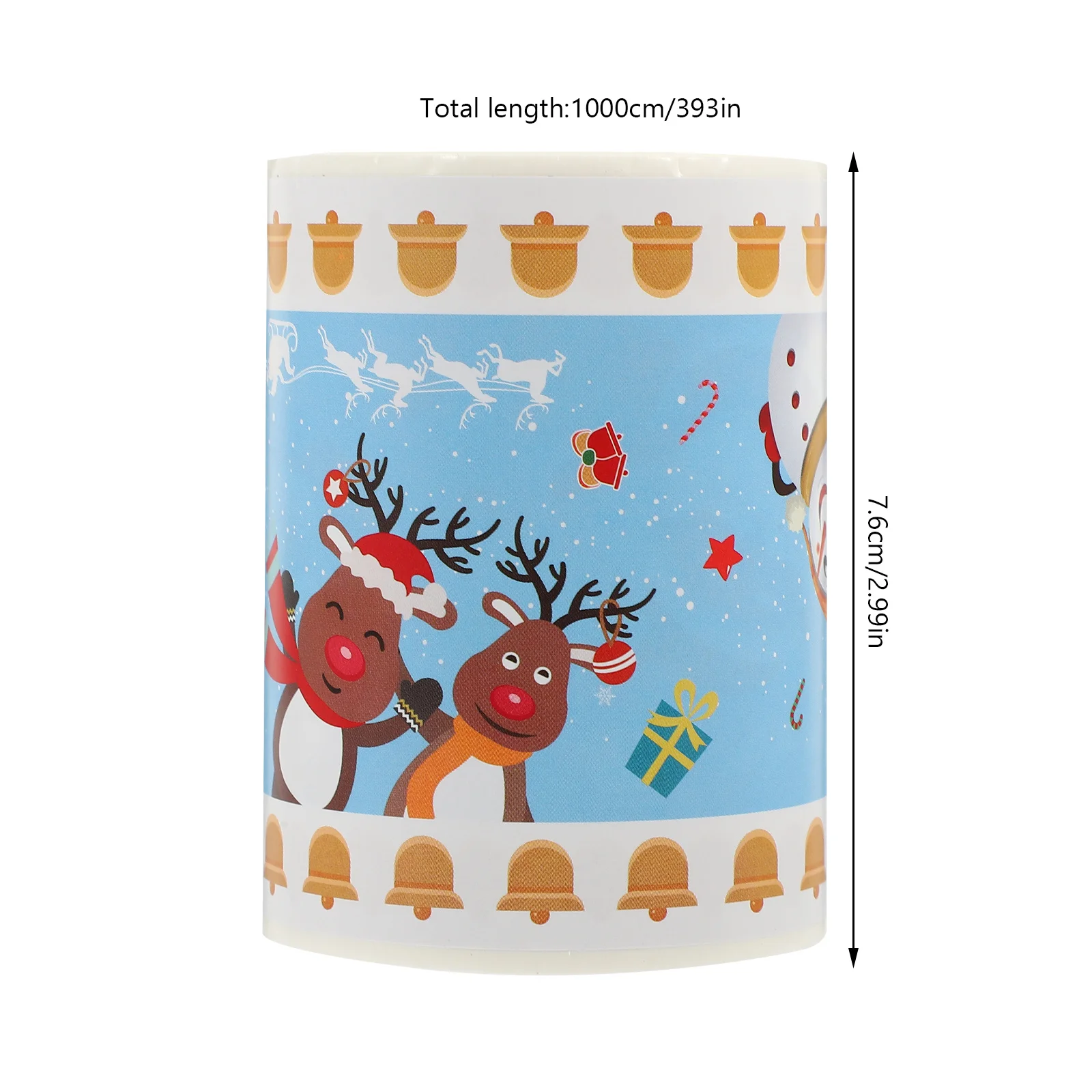 1 Roll Christmas Border Sticker for Classroom Wall Decoration Cartoon Bulletin Board Trim DIY Festive Supply Adorable