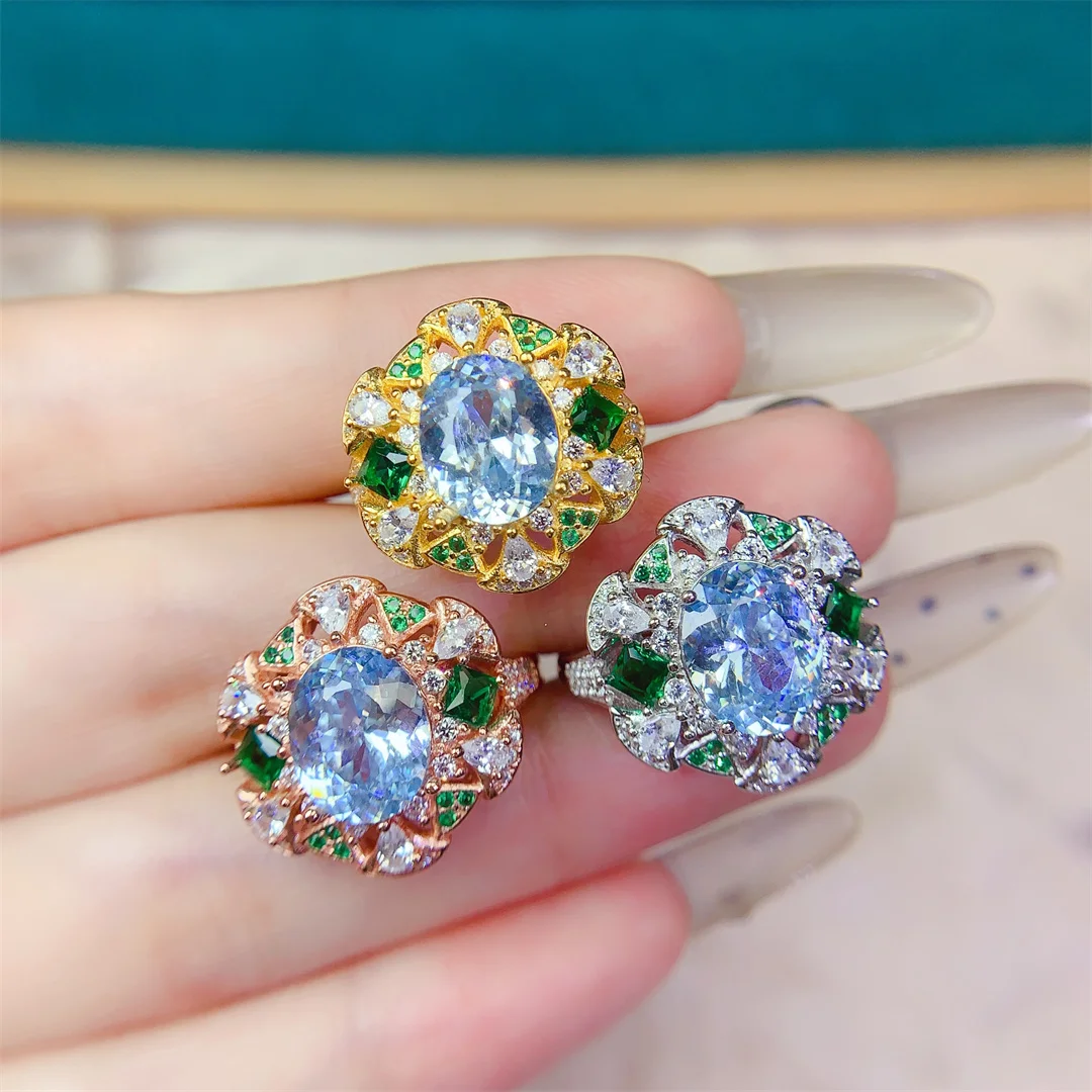Natural Topaz S925 Sterling Silver Ring for Women Sparkling Elegance  Perfect for Parties Daily Wear To Enhance Your Charm