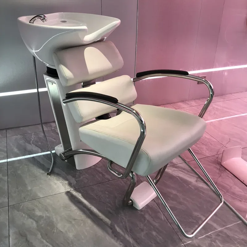 

Barber shop special space-saving flush bed beauty salon sitting salon semi-reclining shampoo chair