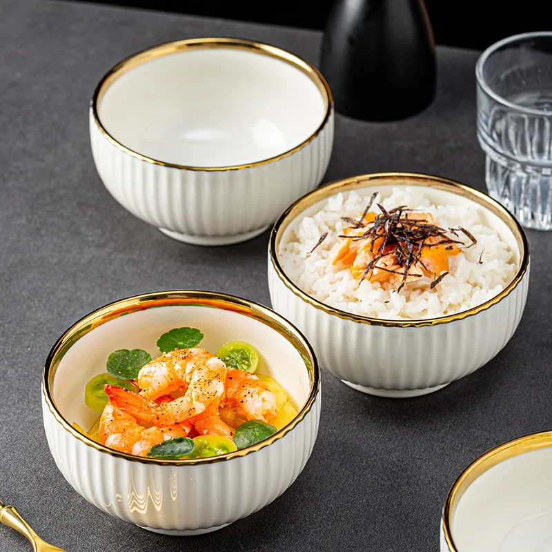 Creative Home Use Rice Bowl Breakfast Oatmeal Bowl Special Good Looking Single Person Eating Small Bowl Ceramic White Porcelain