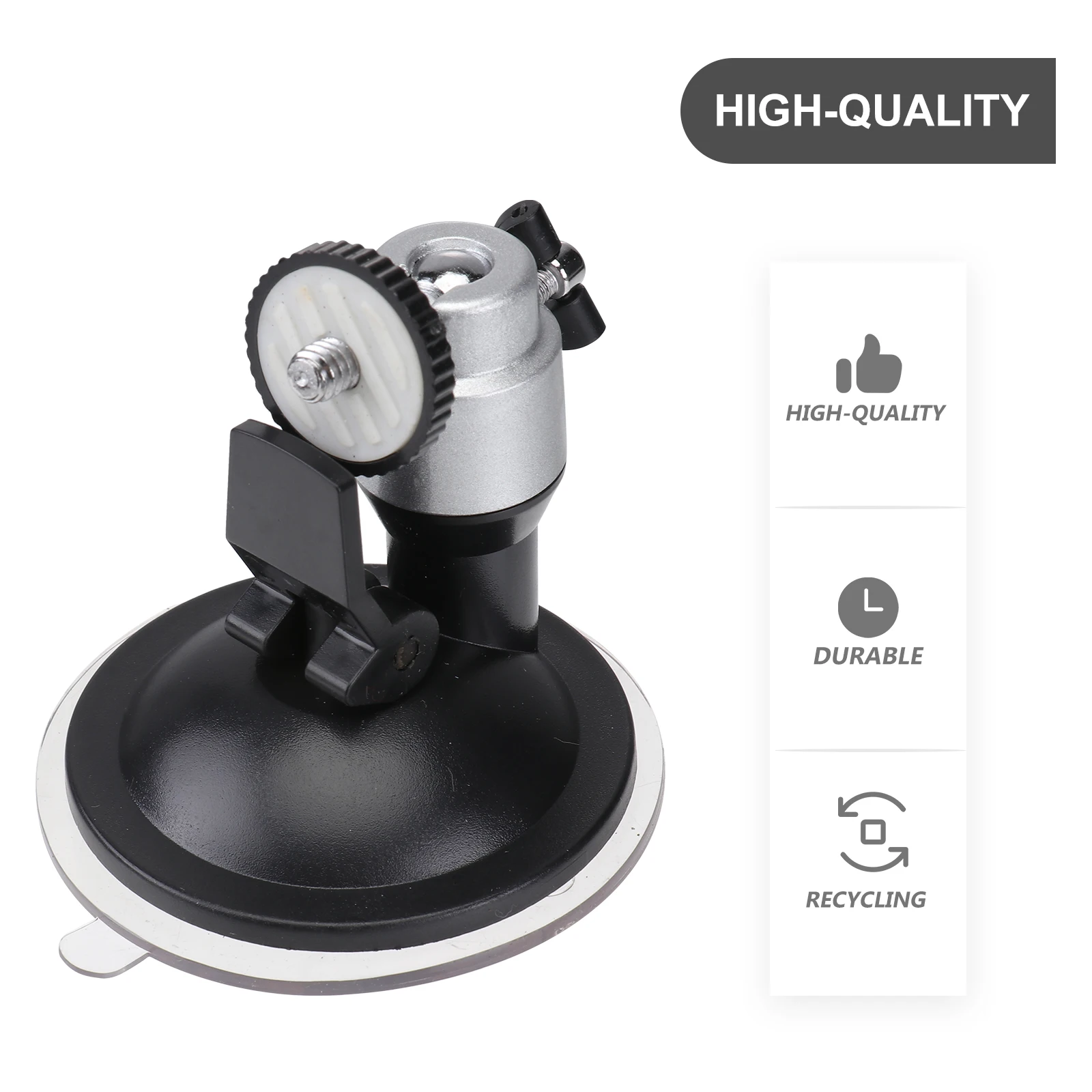 

Suction Cup Car Dashboard Windshield Mount Tripod Holder Stand For Mini Camera Camcorder 360 Swivel Silver Vehicle Photography