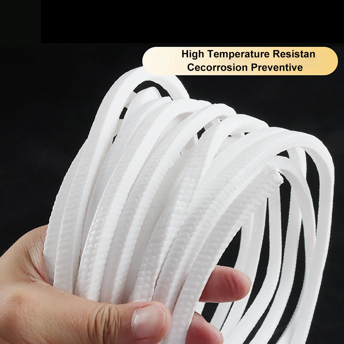 1Meter 4-25mm With Oil / Oil-free PTFE braided Compression Packing acrylic fiber packing ptfe Filled Gland rope Gland Packing