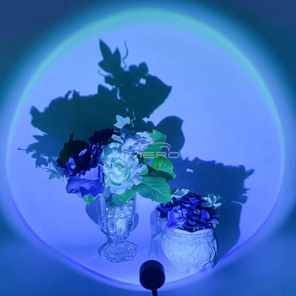 Lámpara Led de puesta de sol con interfaz UAB, proyector de fondo de neón de arcoíris, decoración de habitación, red de ambiente, luz Flexible colorida roja, 1 Uds.