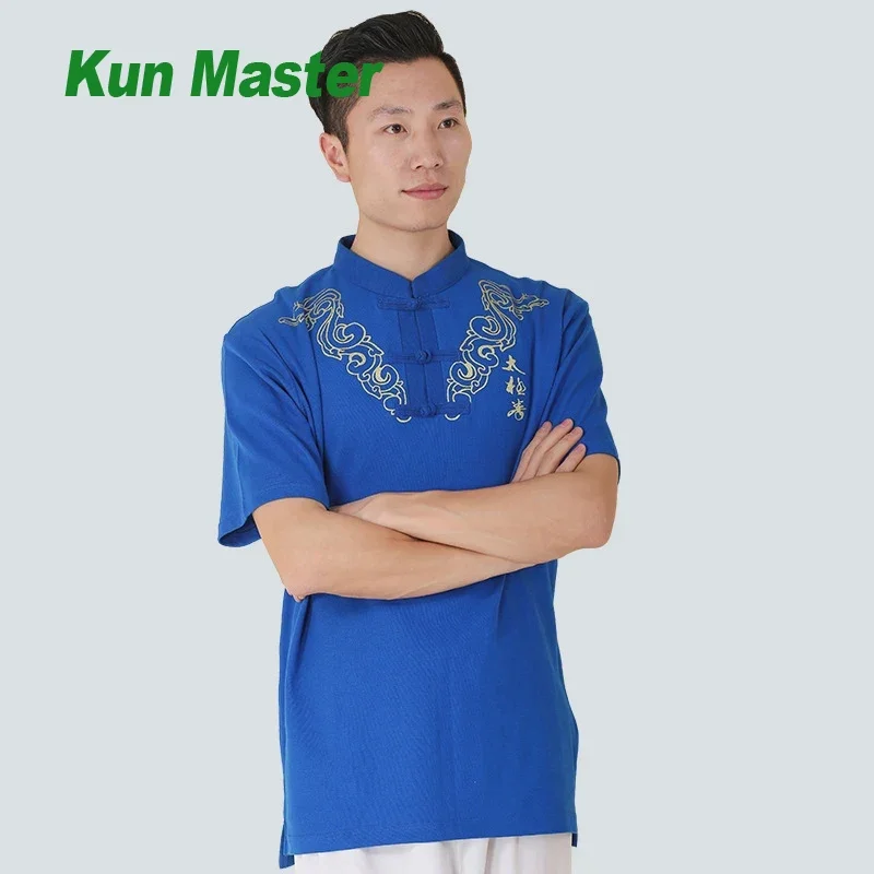 Martial Art Uniform Tai Chi Clothes Wushu Clothing Kung Fu Dress Women And Men Unisex Kun Master T-shirt Short Sleeve 2023 New