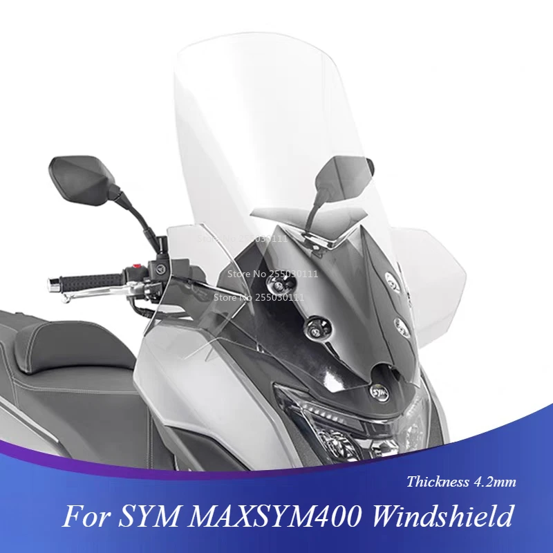 

Motorcycle Front Wind Block For SYM MAXSYM400 Accessories Windshield Heighten Widen Windscreen Fairing Wind Deflector