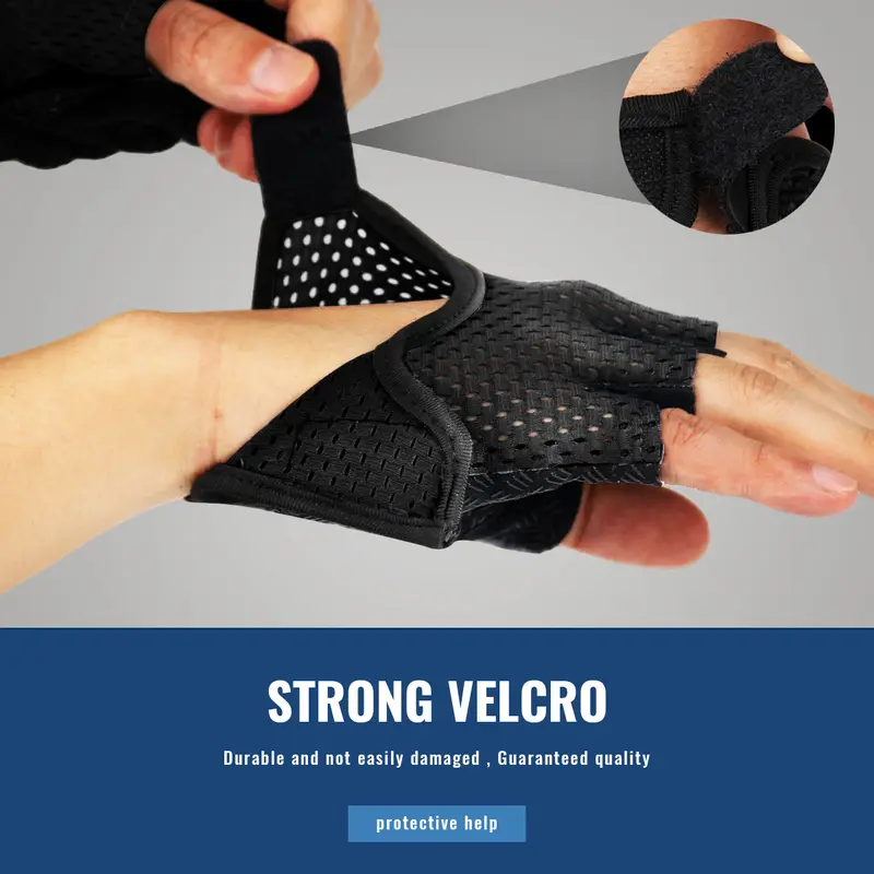 WRELS Gym Fitness Gloves For Women, Breathable Half Finger Anti-Slip Gloves For Bicycle Cycling Weight Lifting Yoga - Image 4