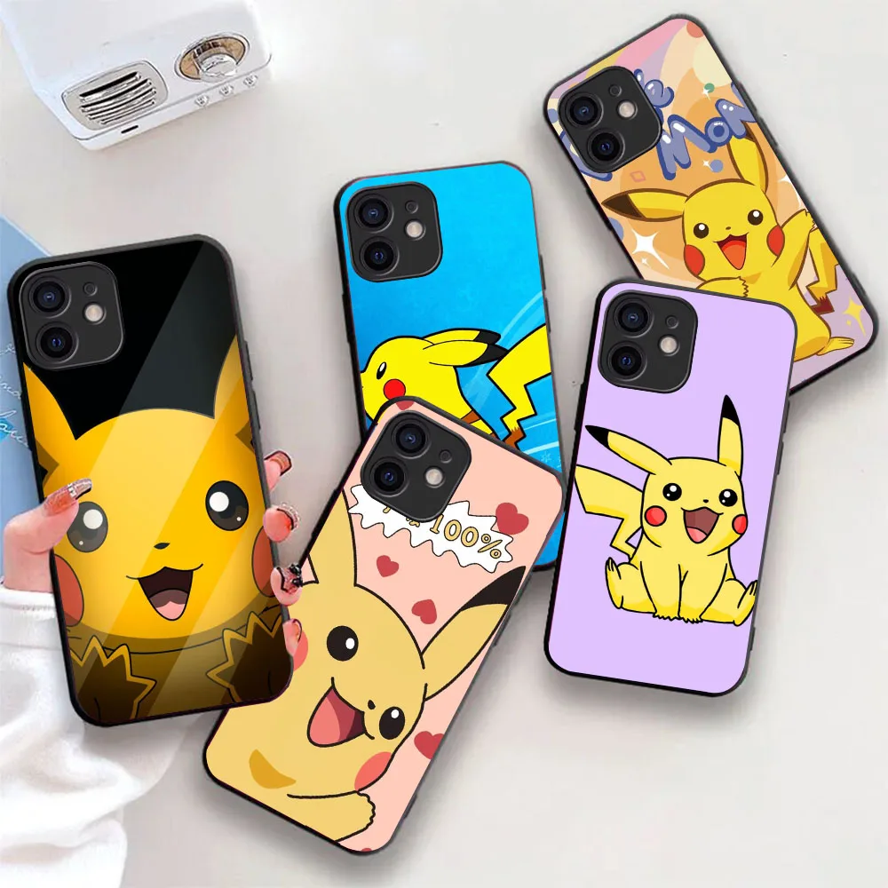 Flexible TPU Case For iPhone X XS 7 8 11 14 15 Plus Pro Max WX-52 Pikachu