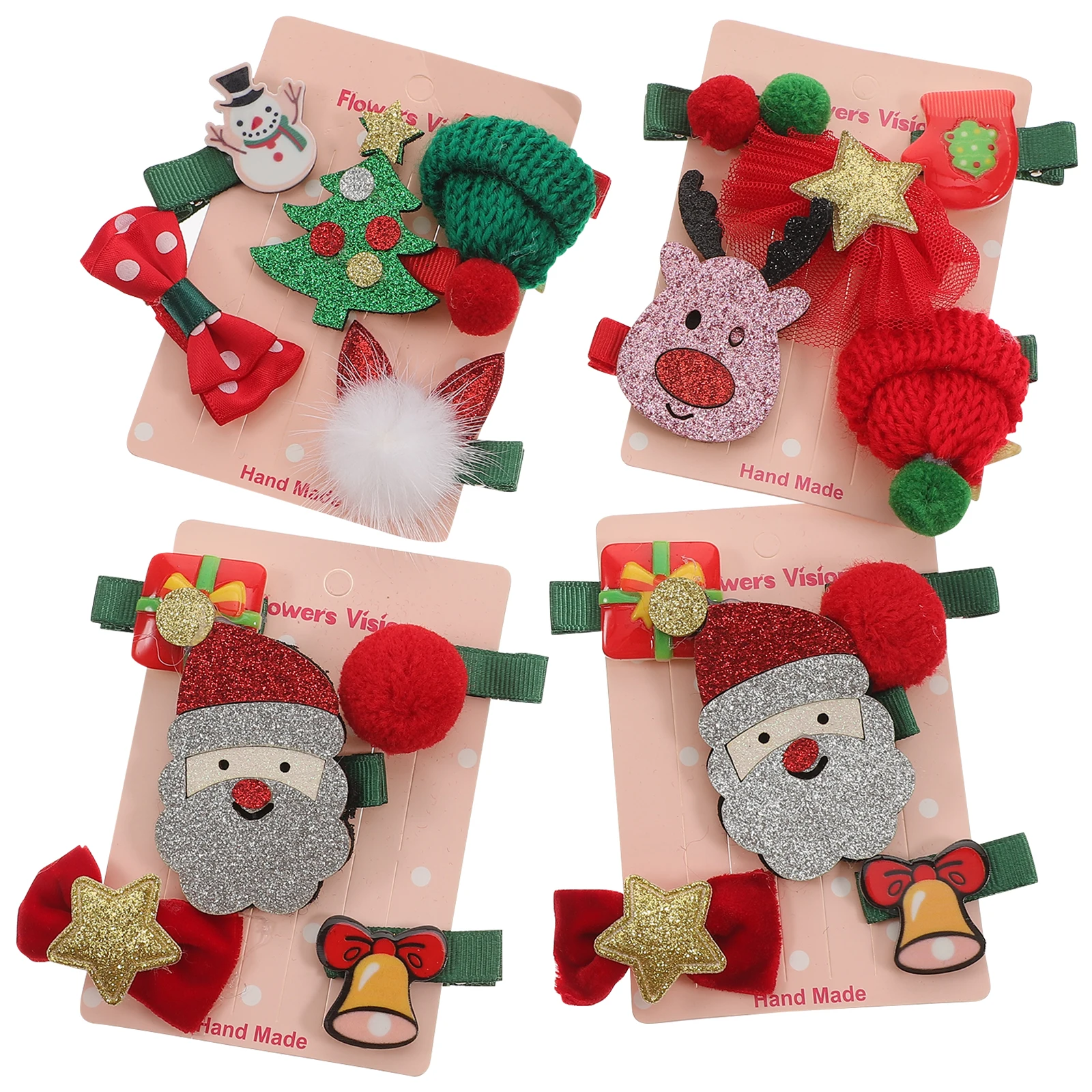 

20 шт., набор рождественских заколок для волос, прочная практичная заколка с героями мультфильмов, рождественские аксессуары, праздничный декор, рождественская заколка для волос