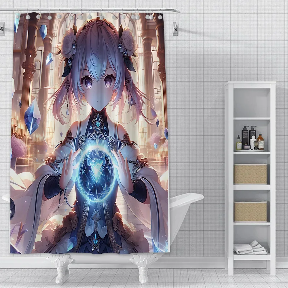 Genshin Impact Anime Bath Curtain - High-Quality Waterproof and Mildew-Proof Bathroom Decor Perfect for Enthusiastic Fans