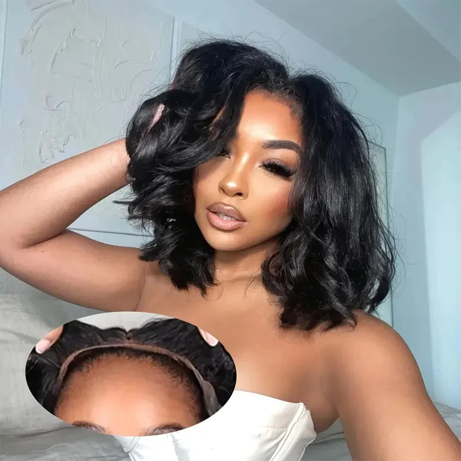 Wear an Go Glueless Wigs Human Hair Body Wave Lace Front Wigs 13x4 HD Transparent Lace Frontal Wigs For Women Short Bob Wigs