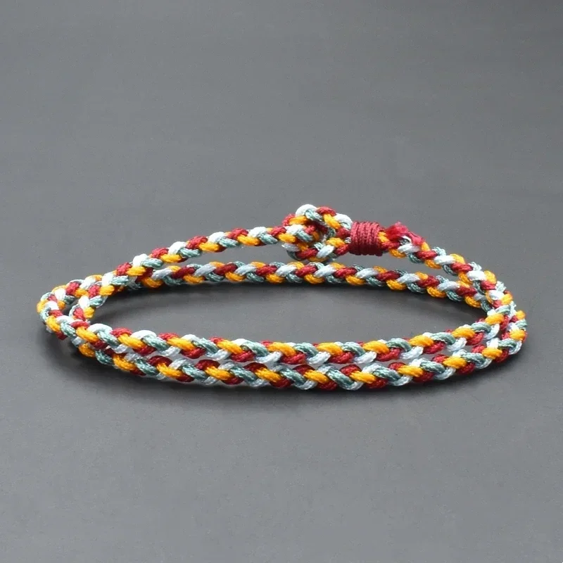 Minimalist Thread Rope Bracelets Men Women Handmade Double Layered Multicolor Thread Bracelet Couple Braclet Best Friend Gift