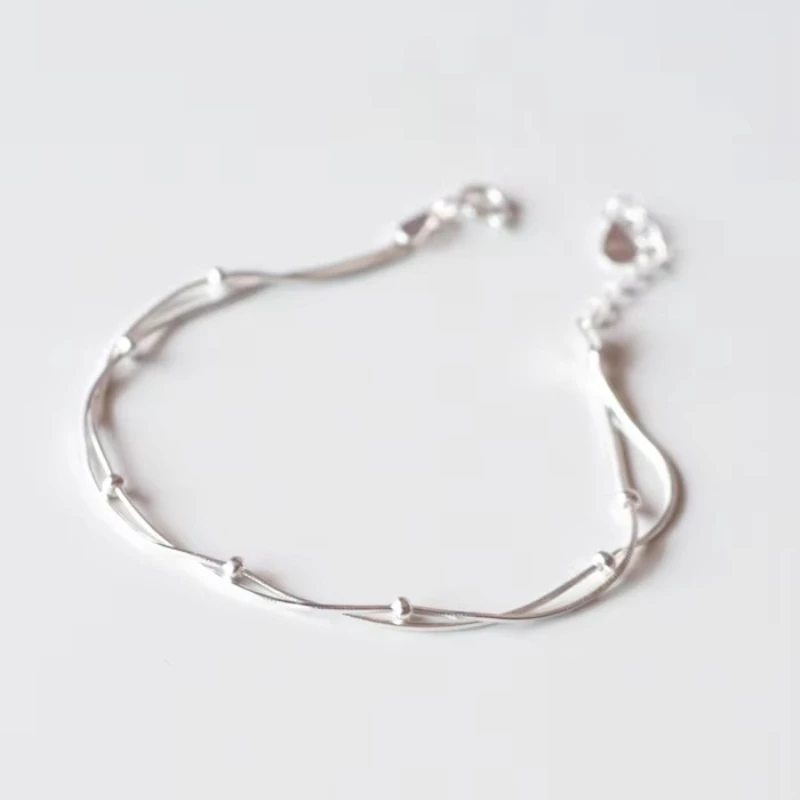 New Fashion Jewelry Beautiful 925 Sterling Silver Bracelets Red Heart Simple Personality Sweet Bracelets