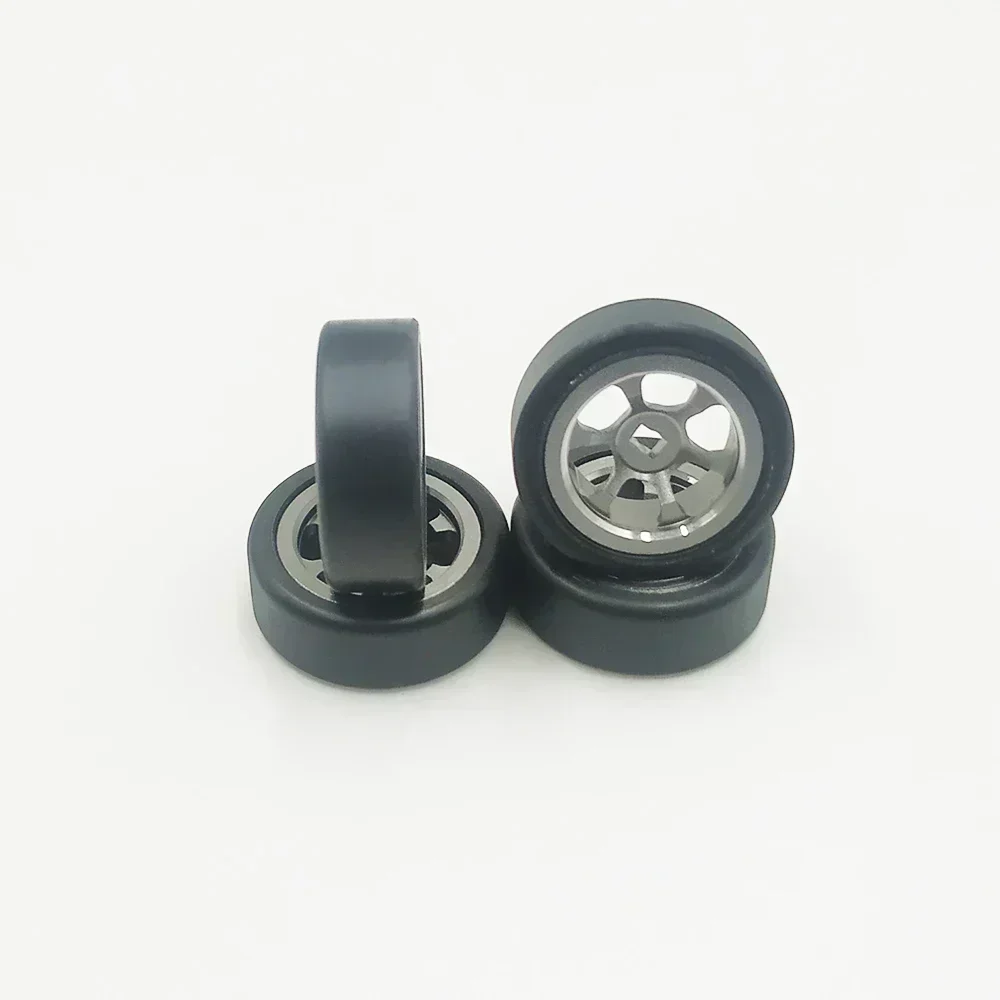 Alloy 4pcs rim wheel 5 spoke drift tire for rc hobby model car 1/28 Wltoys K969 K989 P929 drift rally  kyosho mini-Z Q D