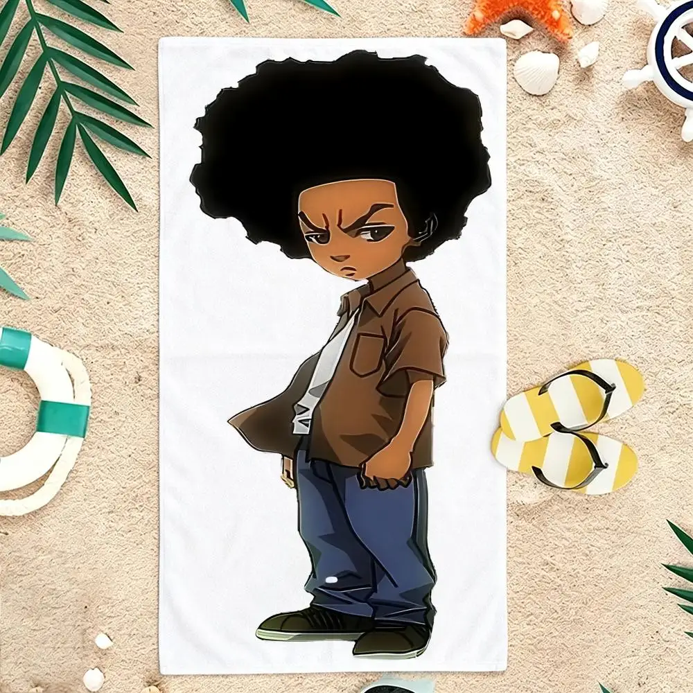 Retro Urban Cartoon T-The Boondocks Towel Microfiber soft Beach Towel for Travel Fitness Sauna Bathing Camping