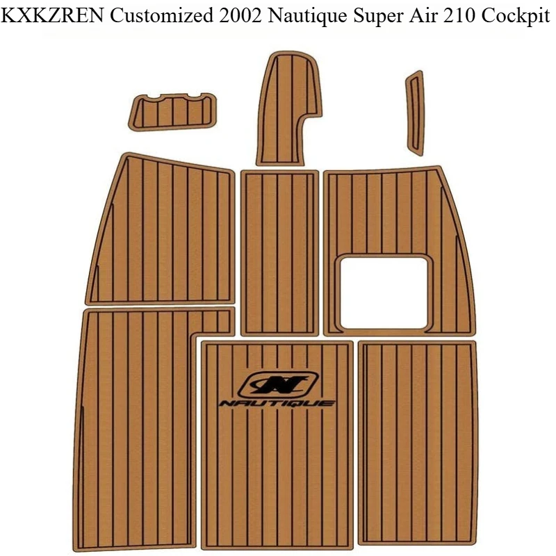 

KXKZREN Custom 2002 Nautique Super Air 210 Cockpit EVA Foam Yacht Decking Sheet Mat Marine Boat Anti Slip Faux Teak Flooring Pad
