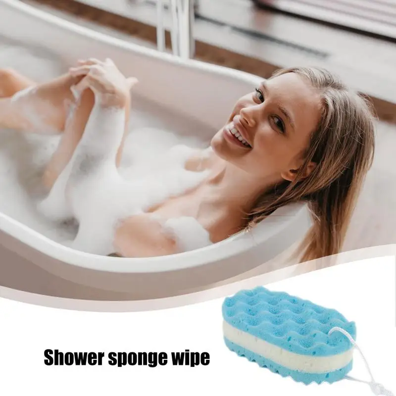 Shower Sponge Soft Scrubber Dead Skin Remover Soft Bathing Towel With Wave Texture Design For Family Friends Bathroom Accessory
