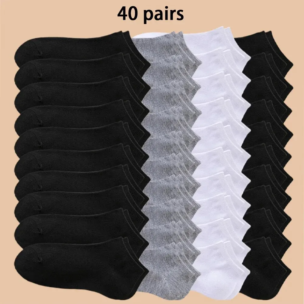 

10/20/40 Pairs of Solid Color Socks, Soft and Lightweight Ankle Socks, Casual Boat Socks, Low Cut Ankle Socks