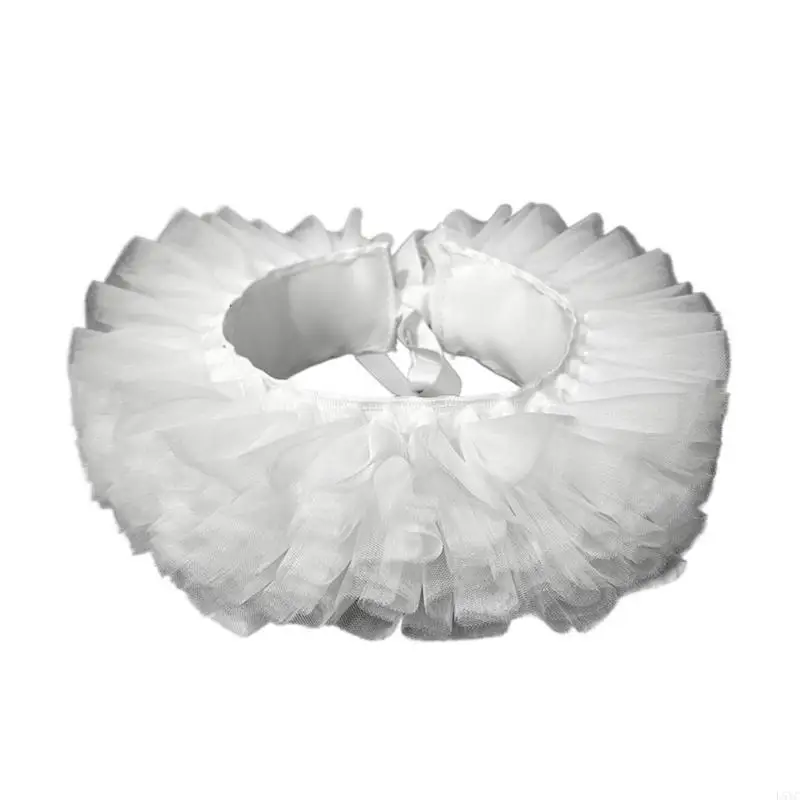 

L5YC Tiered Mesh Tulle Choker Faux Collar Gothic Party Outfit Halloween Accessory