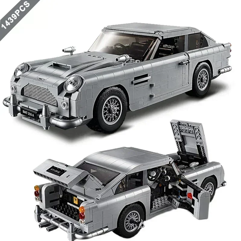 James Bond DB5 Classic Car 007 Model Building Blocks 1439PCS Technical 10262 Assemble Bricks Toys Gifts For for Adult Boy