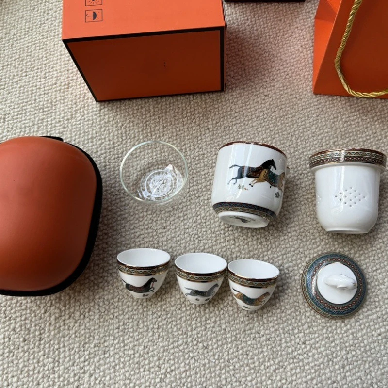 

High Quality Outdoor Travel Tea Set Gift Box Portable Kung Fu Tea Set Small Set Outdoor Teapot Quick Open Cup Luxury Gift