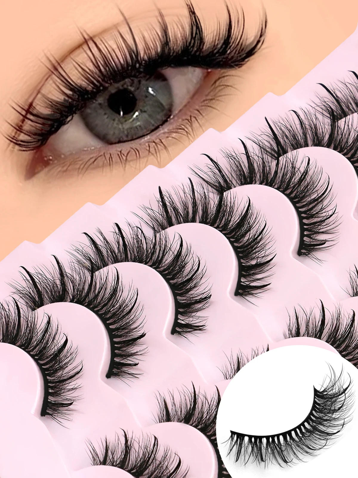 GROINNEYA влажные ресницы натуральные пушистые кошачьи ресницы мягкие вьющиеся модные ресницы в стиле манга натуральный длинный макияж