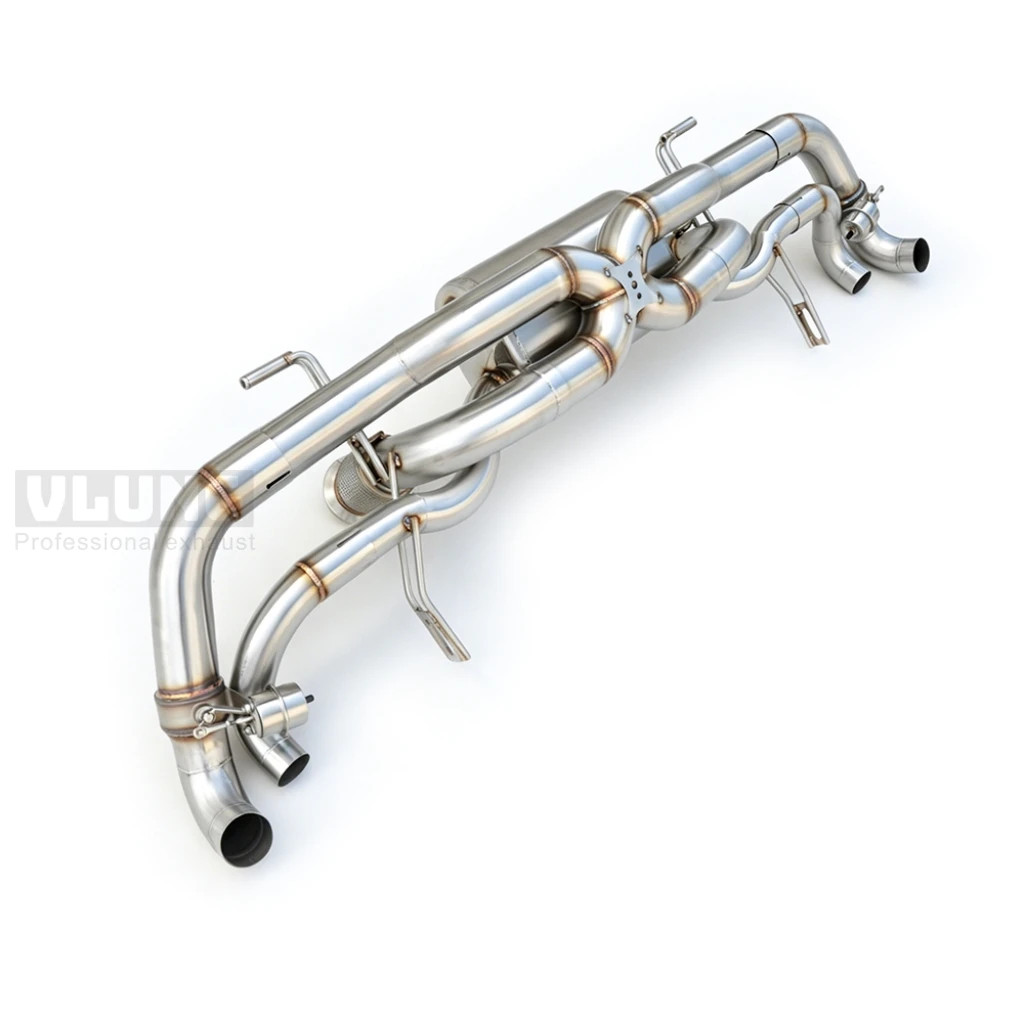High Performance Valved Exhaust with Two Resonators Stainless Steel for Audi R8 4.2L V8 / 5.2L V10 2006-2022
