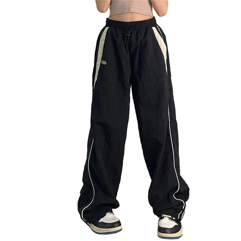 Women Hip Hop Trousers Harajuku All-match Vintage Y2K Baggy Sweatpant Casual Loose High Waist Female Wide Leg Joggers Pants