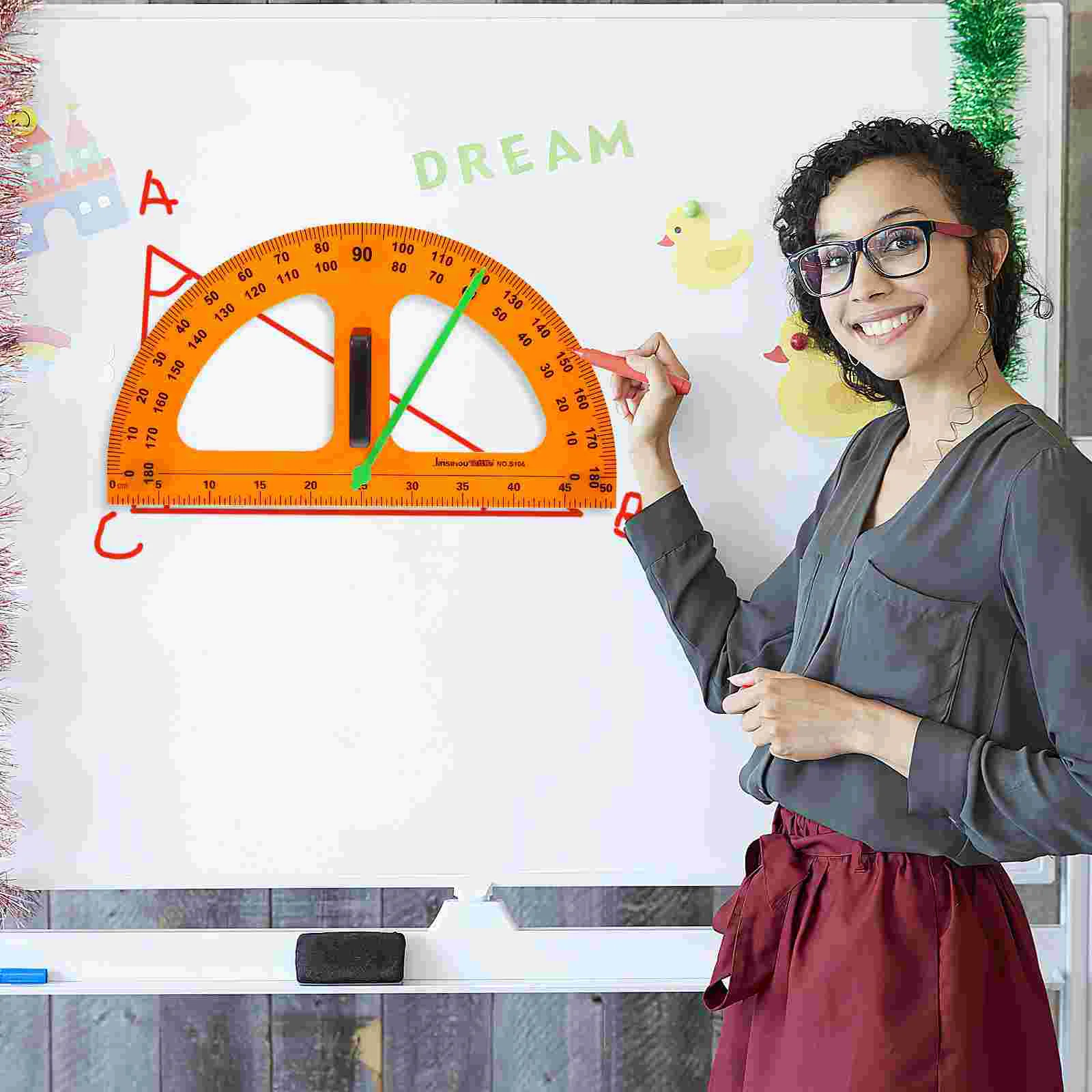 Circle Protractor and Compass Teaching Teachings Tool Horns Geometry Measurement