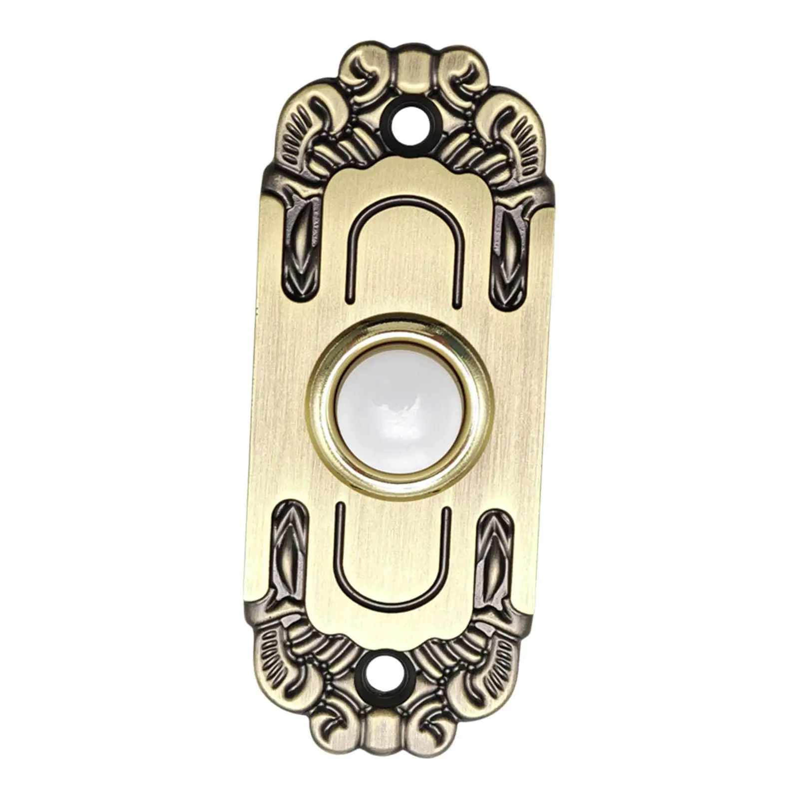 Doorbell Button, Sleek Brass Door Opener Button with LED Light, Wired Ringer Push Button for Front Door