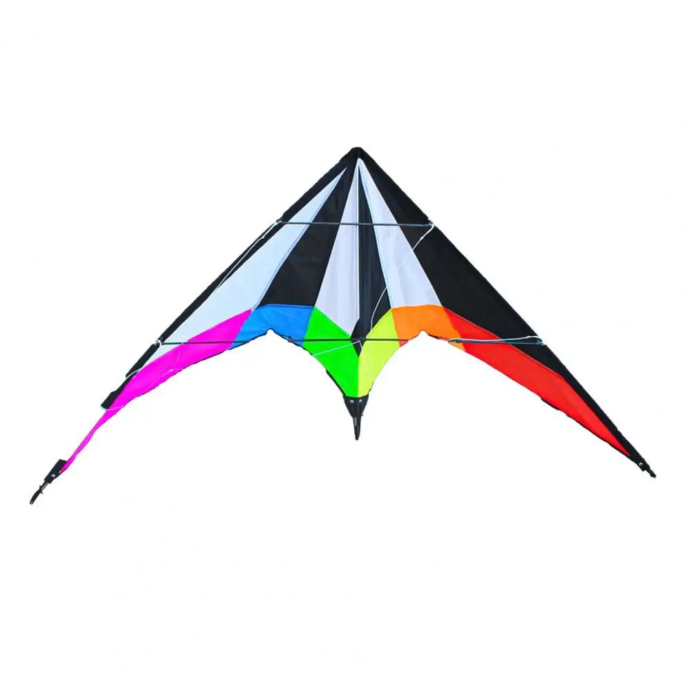 Fashion Stunt Kite Toy 1.2M Exquisite Plaid Cloth Triangle Dual Line Stunt Kite  Flying Kite Attractive