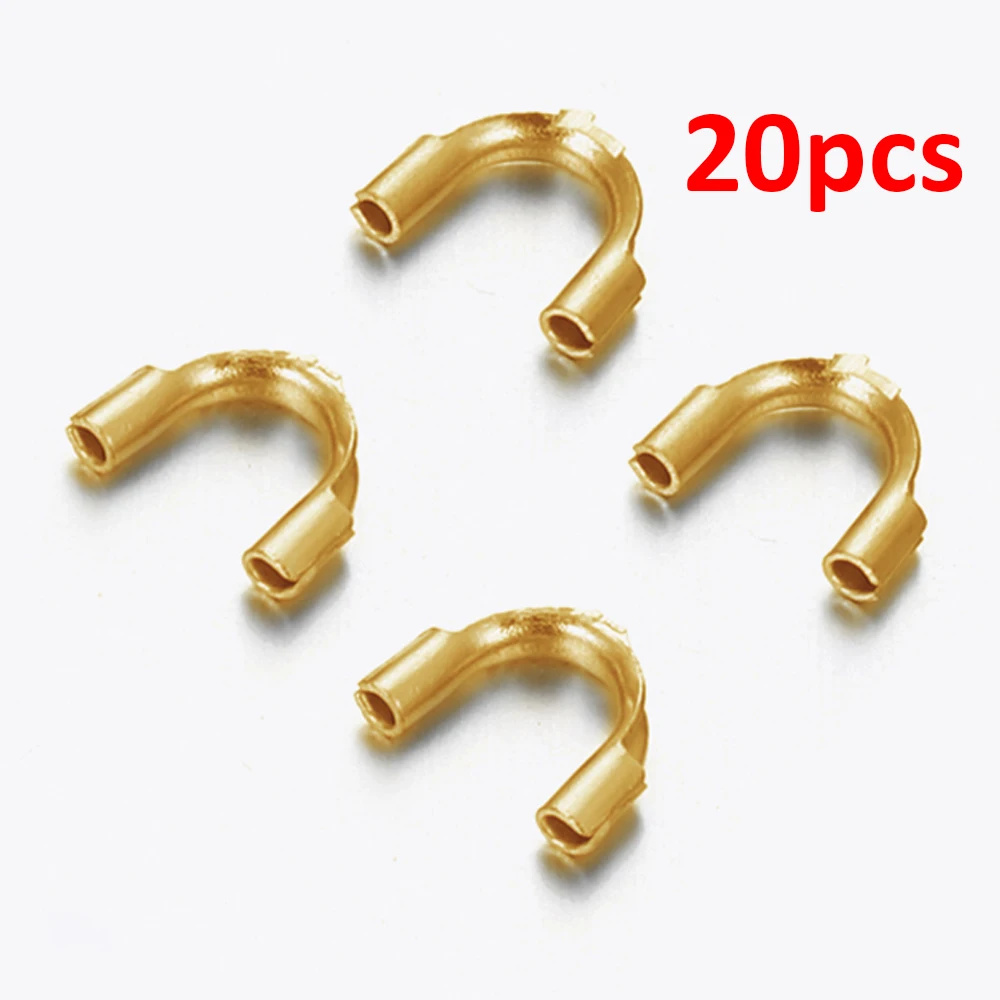 20-30pcs Gold Color Stainless Steel U Shape Wire Protectors Wire Guard Guardian Loops Clasps Fastener for Jewelry Making DIY