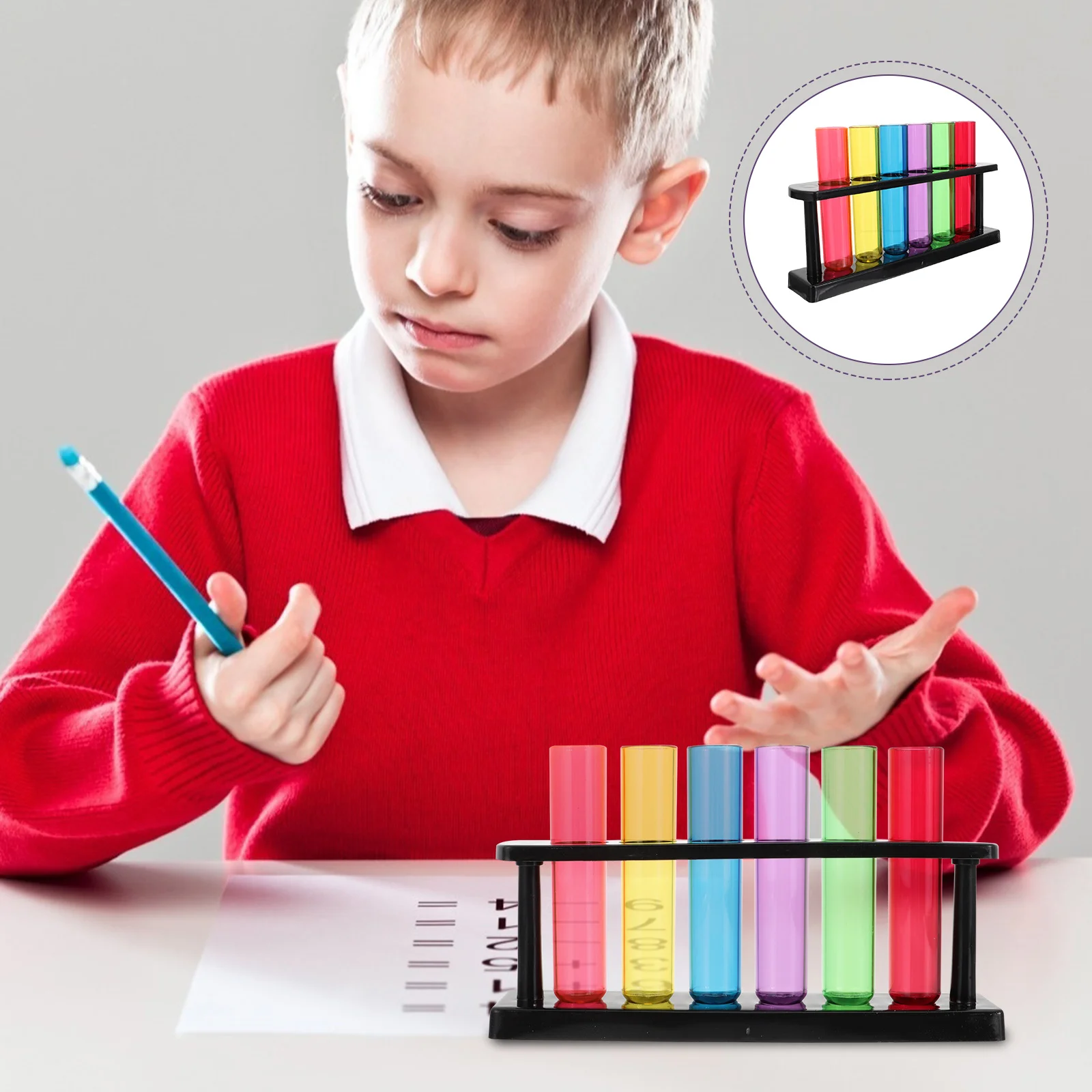 

1Set Plastic Test Tubes Transparent Clear Tubes for Children Science Experiments Liquid Storage Plastic Test Bottles