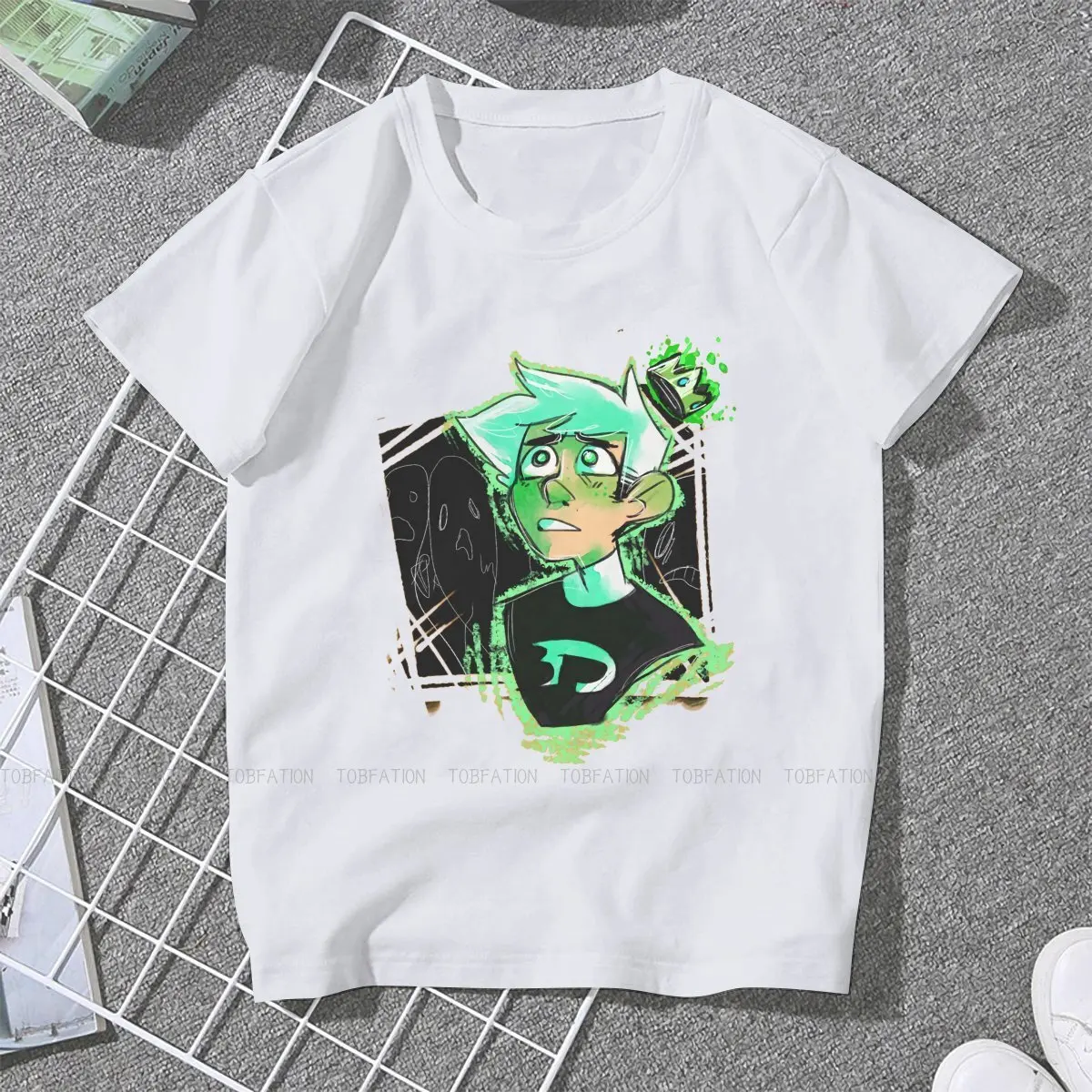 Danny Phantom  Cartoon Girls T Shirt Ghost King Female Tops Harajuku Kawaii Tees Ladies 5XL Cotton Tshirt