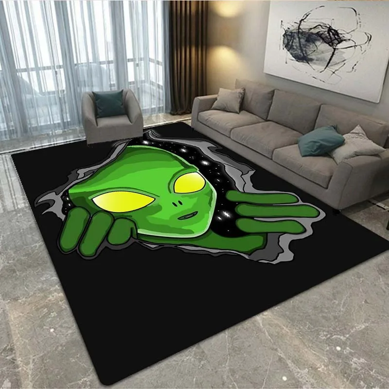 

3D alien cartoon large carpet living room sofa door mat decorative carpet children's game non-slip floor mat bedroom carpet