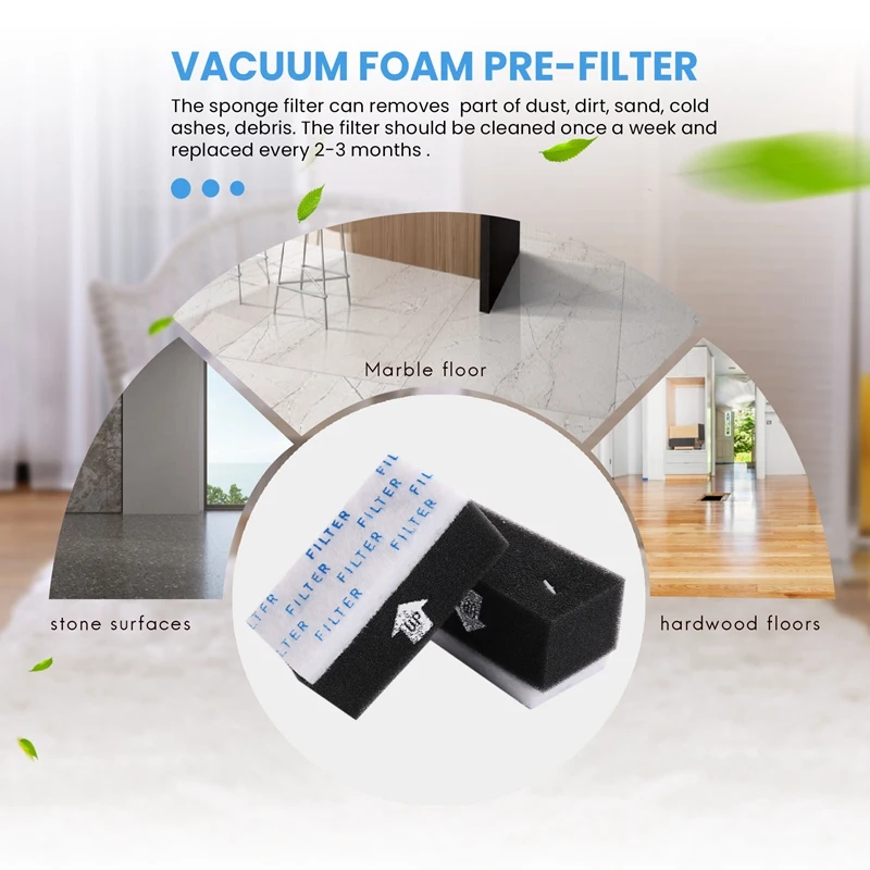 후버 임펄스 무선 진공 청소기용 교체 진공 폼 프리 필터 세트, 부품 번호 440012835, BH53020, 10 팩