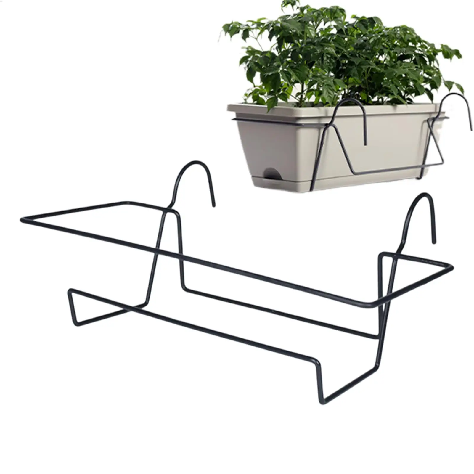 Planter Box Brackets Metal Flower Pot Rack Planter Holder for Railing for Window Deck Balcony Fence Garden Indoor Outdoor