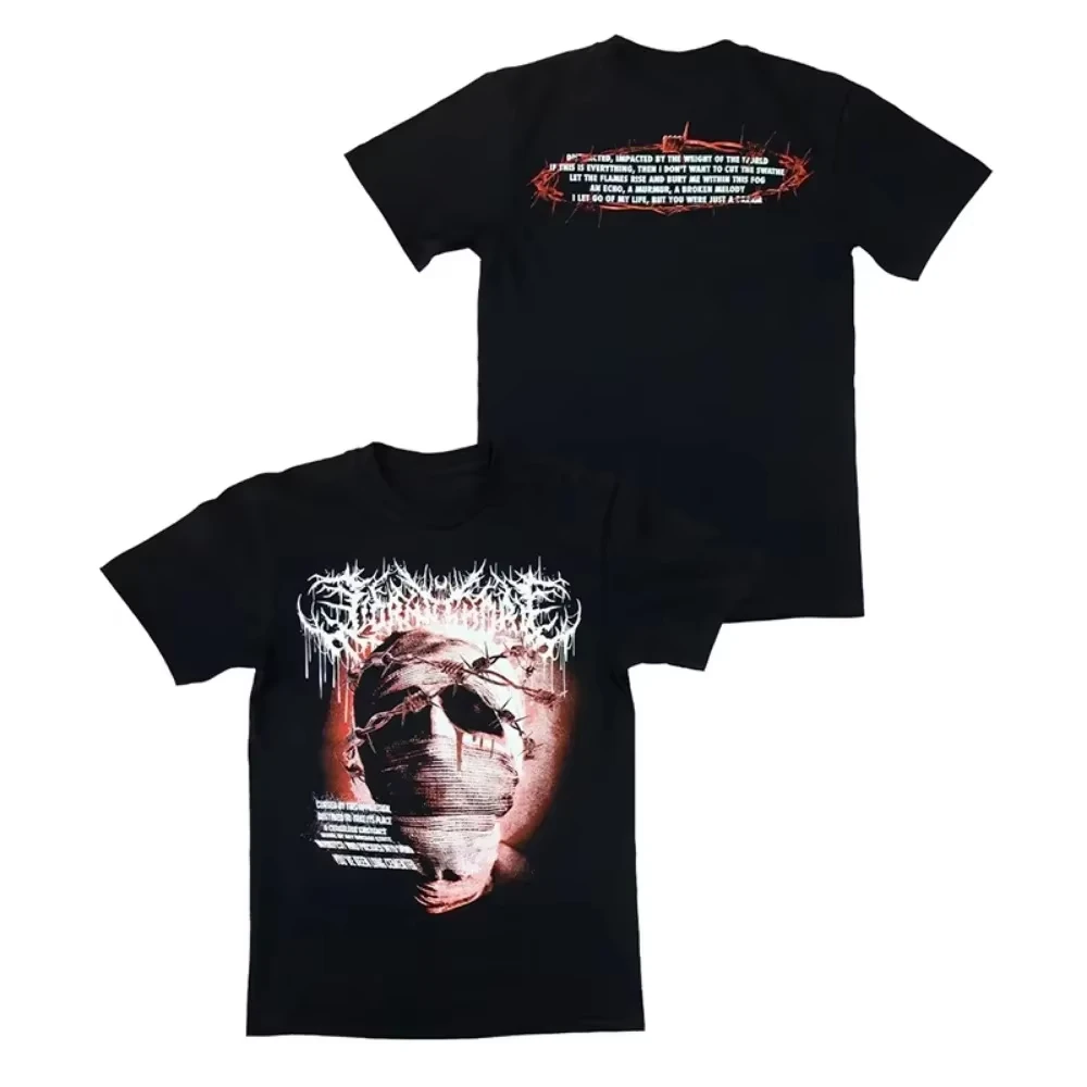 

2025 Lorna Shore Band Dead Core Dark Metal Wind Rock Американские свободные мужские летние футболки Летняя хлопковая футболка Одежда Топы Футболка