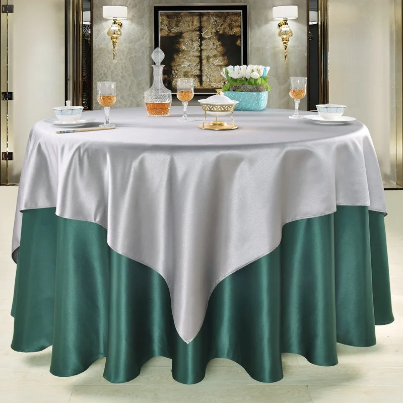 High-End Thickened Double-Layer Pure Color round Tablecloth for Banquet round Table Skirt Luxury Room Service