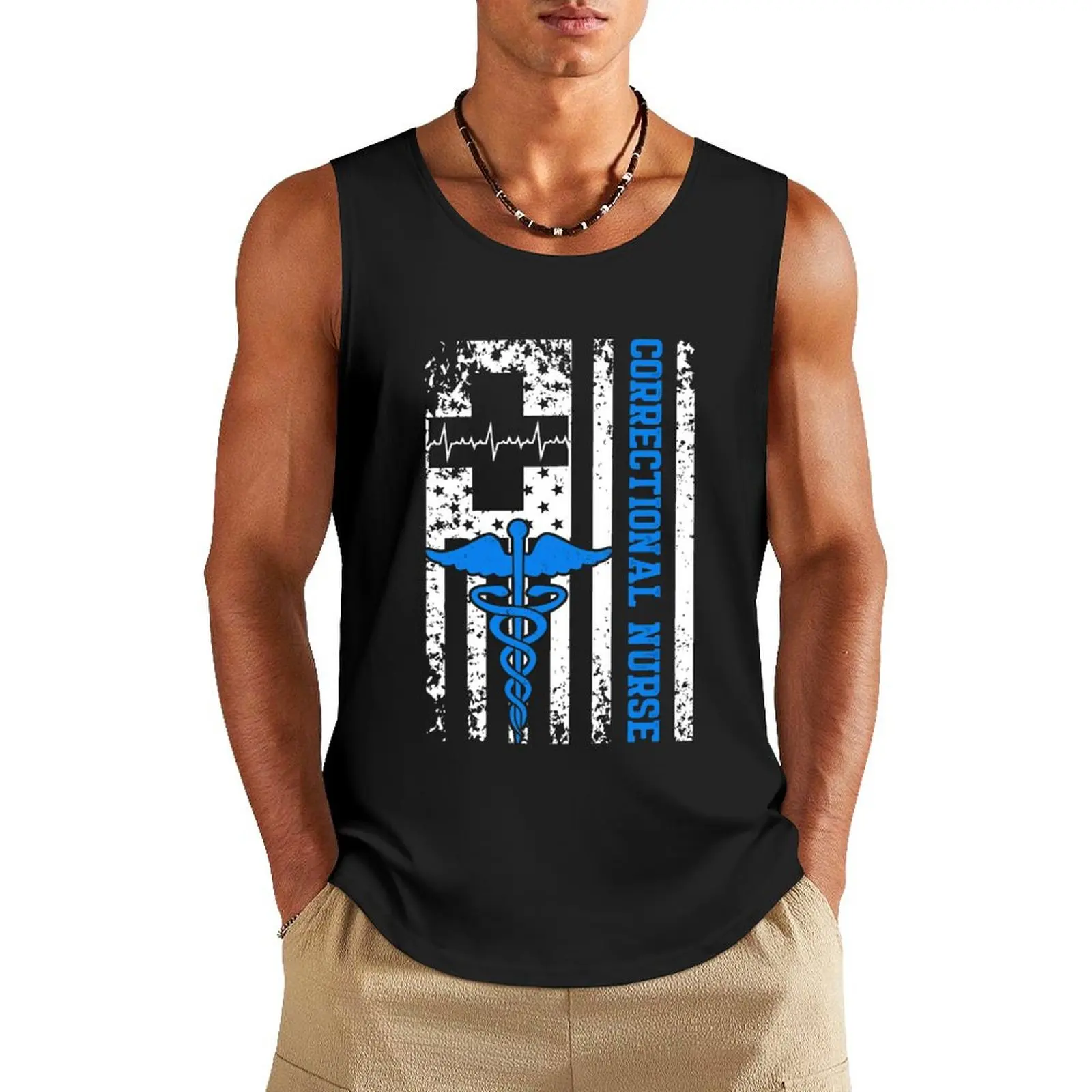 Correctional Nurse American Nursing Rn Tank Top summer Men's clothes