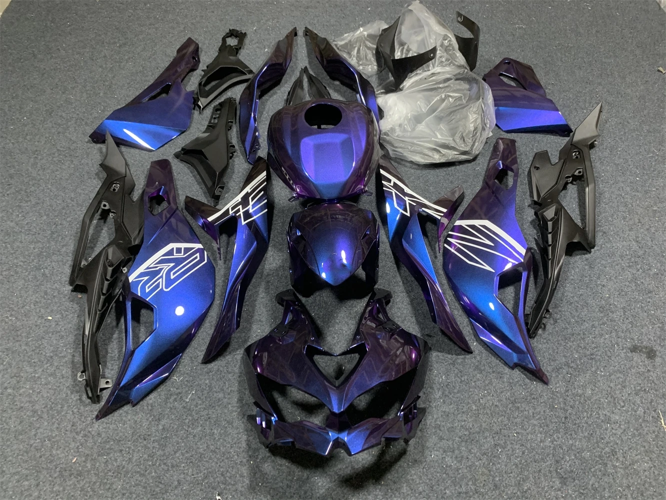 Motorcycle Fairing Kit fits ZX-25R ZX-4R 2019 2020 2021 2022 2023 2024-25R-4RR 19 2021 22 23 24 Fairing Purple blue motorcycle