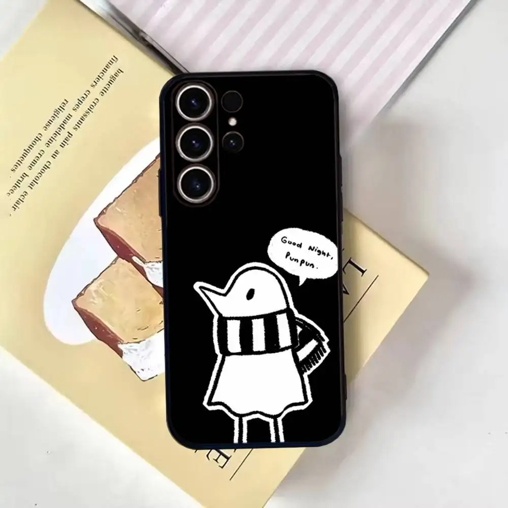 حافظة هاتف Epc Goodnight Punpun لهاتف SamsungS25,24,21,22,23,30,Ultra,20,Plus,Fe,Lite,Note,10,9,Soft Black Cover