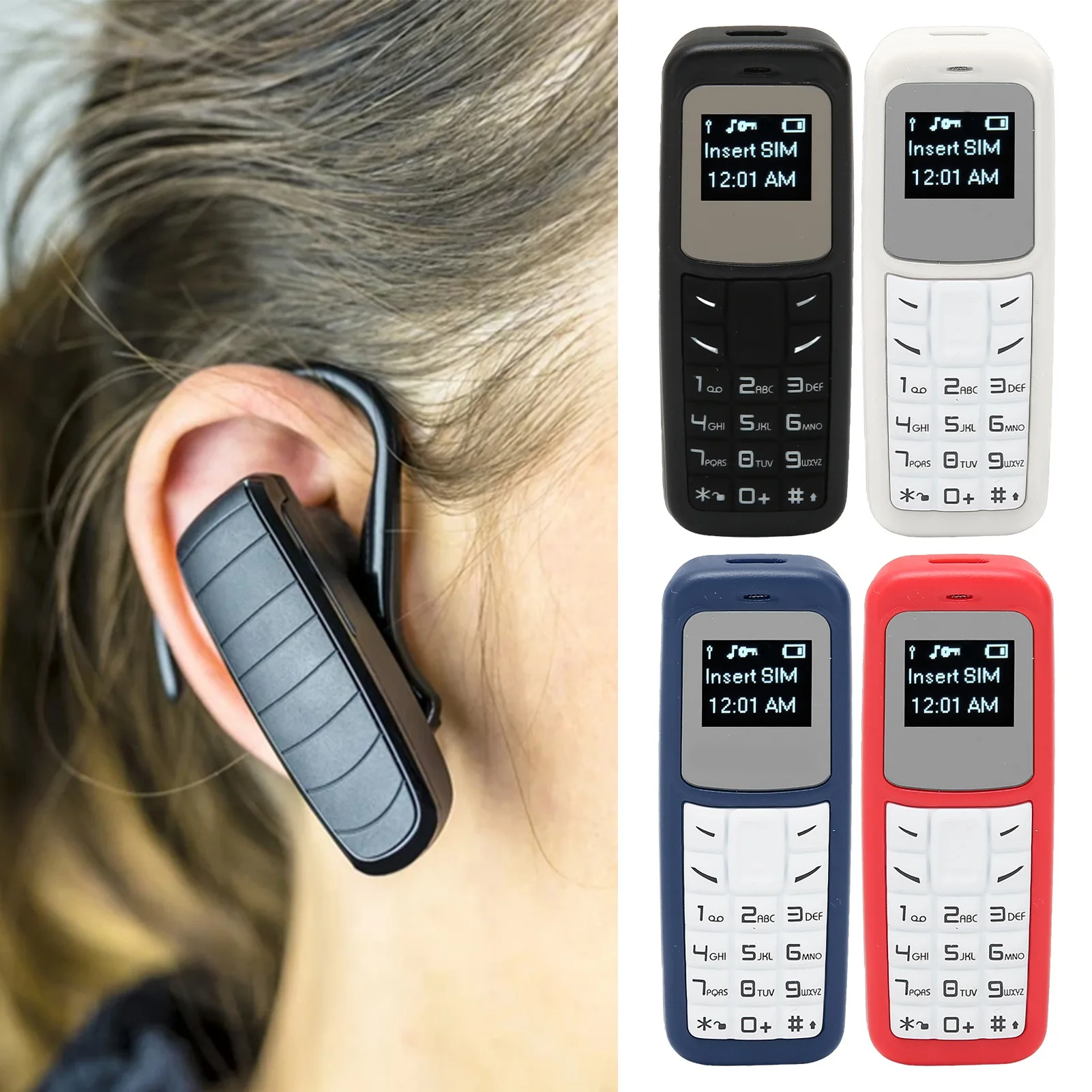 MiniBluetoothCellPhoneMiniMobileCellPhoneSmallMobilePhoneBluetoothHeadsetDialerwithEarHookSupportSIM0.66inch-AliExpress