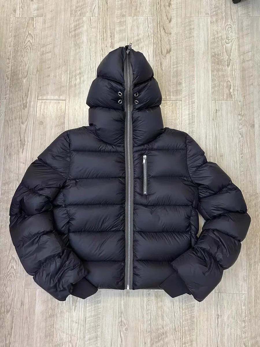 

RO down jacket shark head niche trendy black jacket high street American winter thickened men and women couple hooded jacket