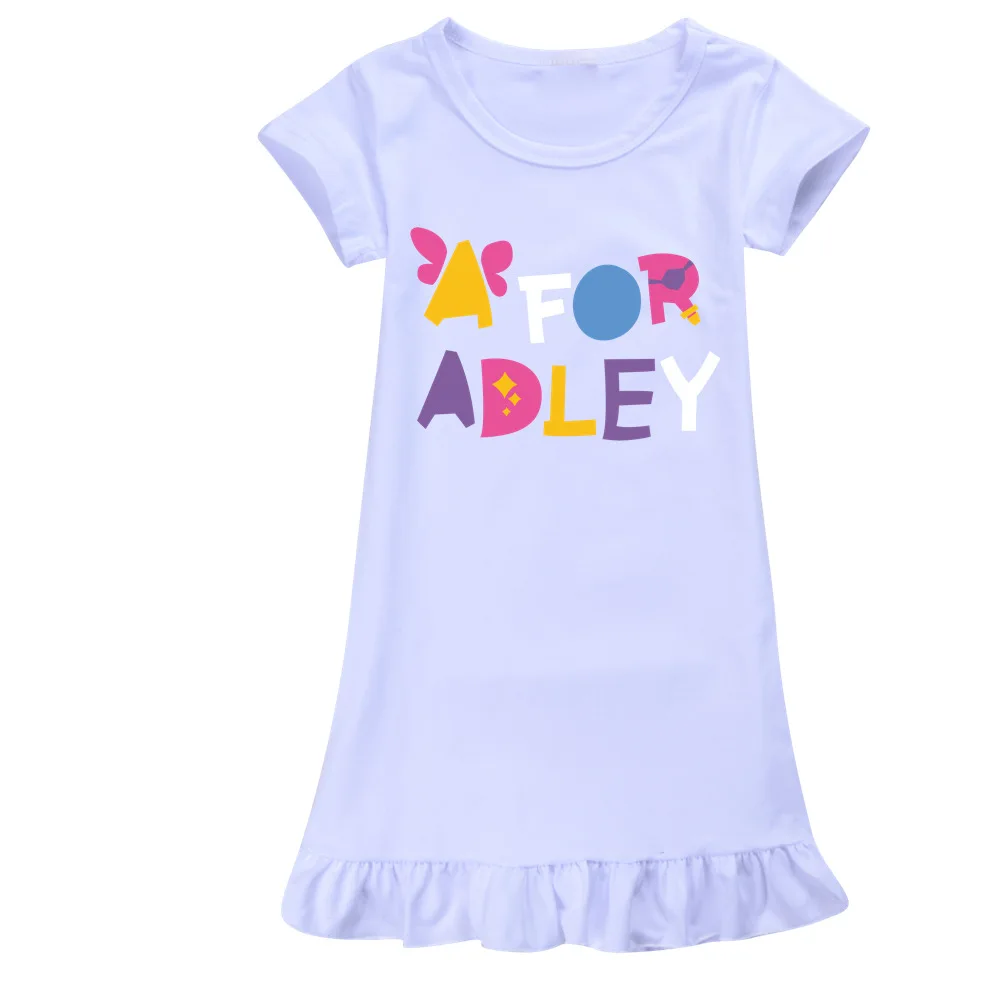 A for Adley-vestido de dibujos animados para niña, vestido de fiesta para niña de princesa, pijama de cumpleaños, disfraz de Cosplay, ropa para niño pequeño