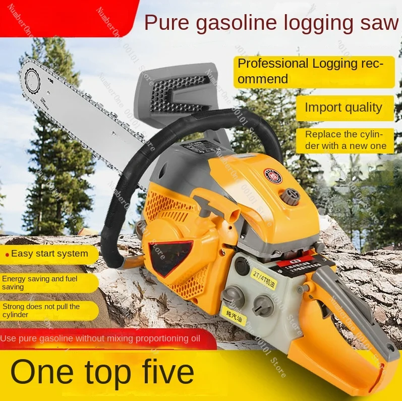 4-Stroke Pure Gasoline Chainsaw Gasoline Saw Logging Saw Multifunctional Tree Chopping Machine Saw