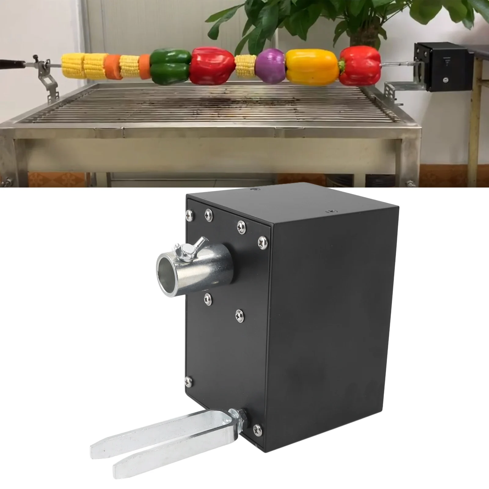 Barbecue Motor Aluminum High Torque 70KG with 1.5m Boosting Cable BBQ Rotisserie Motor for Meat Chicken