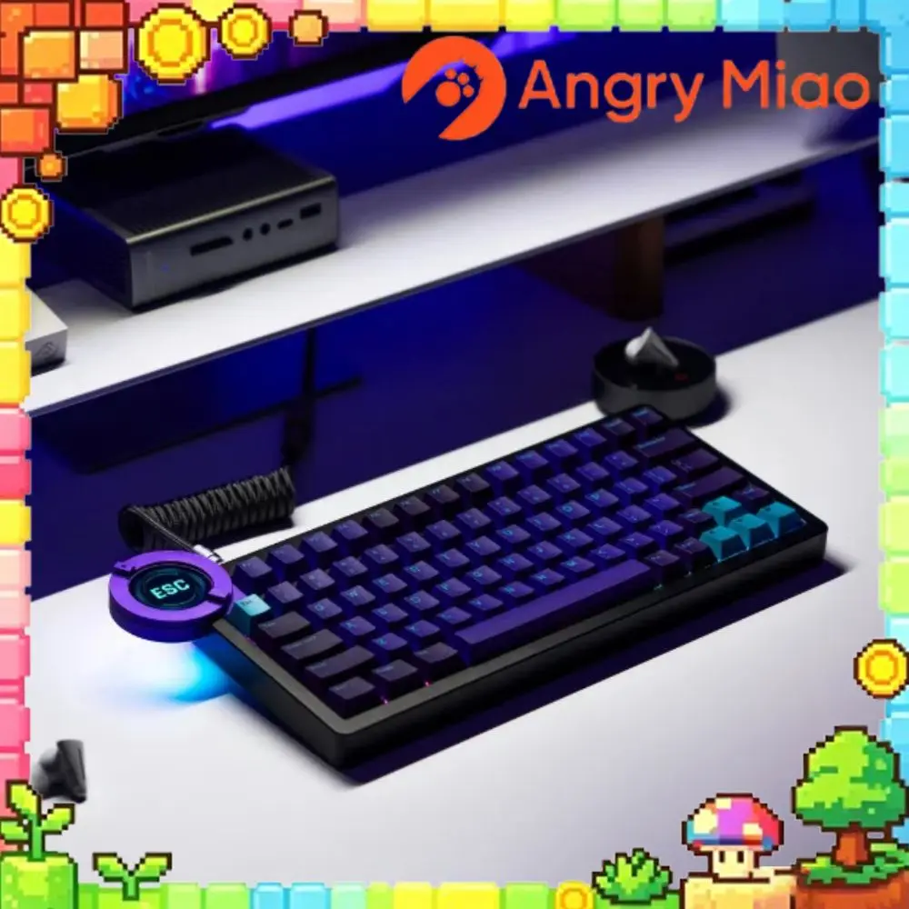 AngryMiao Battleye 74.5 RT Wired Magnetic Switch Mechanical Keyboard 8K RT 0.01 Gaming keyboard Knob Screen Aluminium Custom