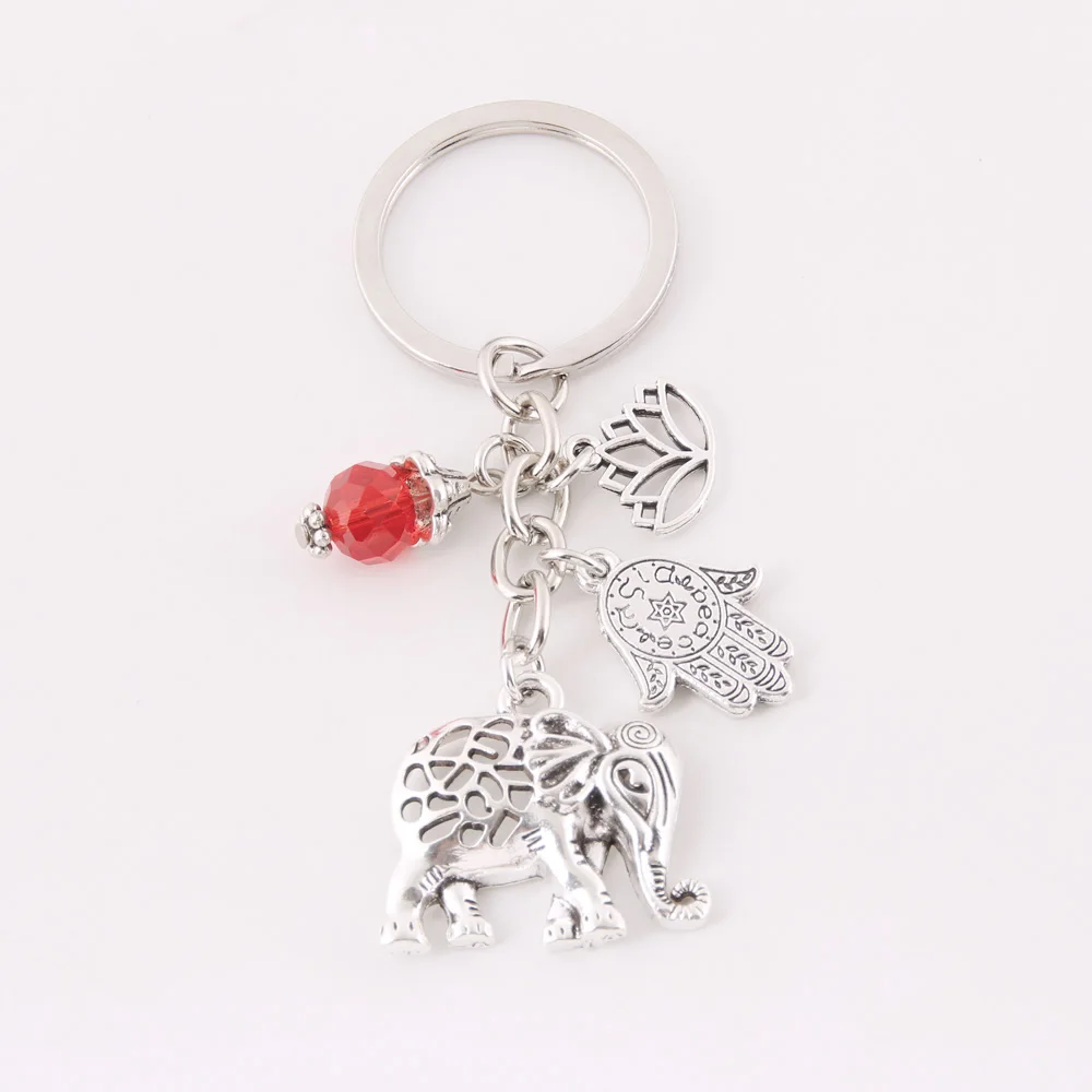 1pc I Love Yoga Thailand Bohemia Elephant Lotus Pendants Keychain Om Ohm Aum Jewelry Keyring Gift For Women Souvenirs