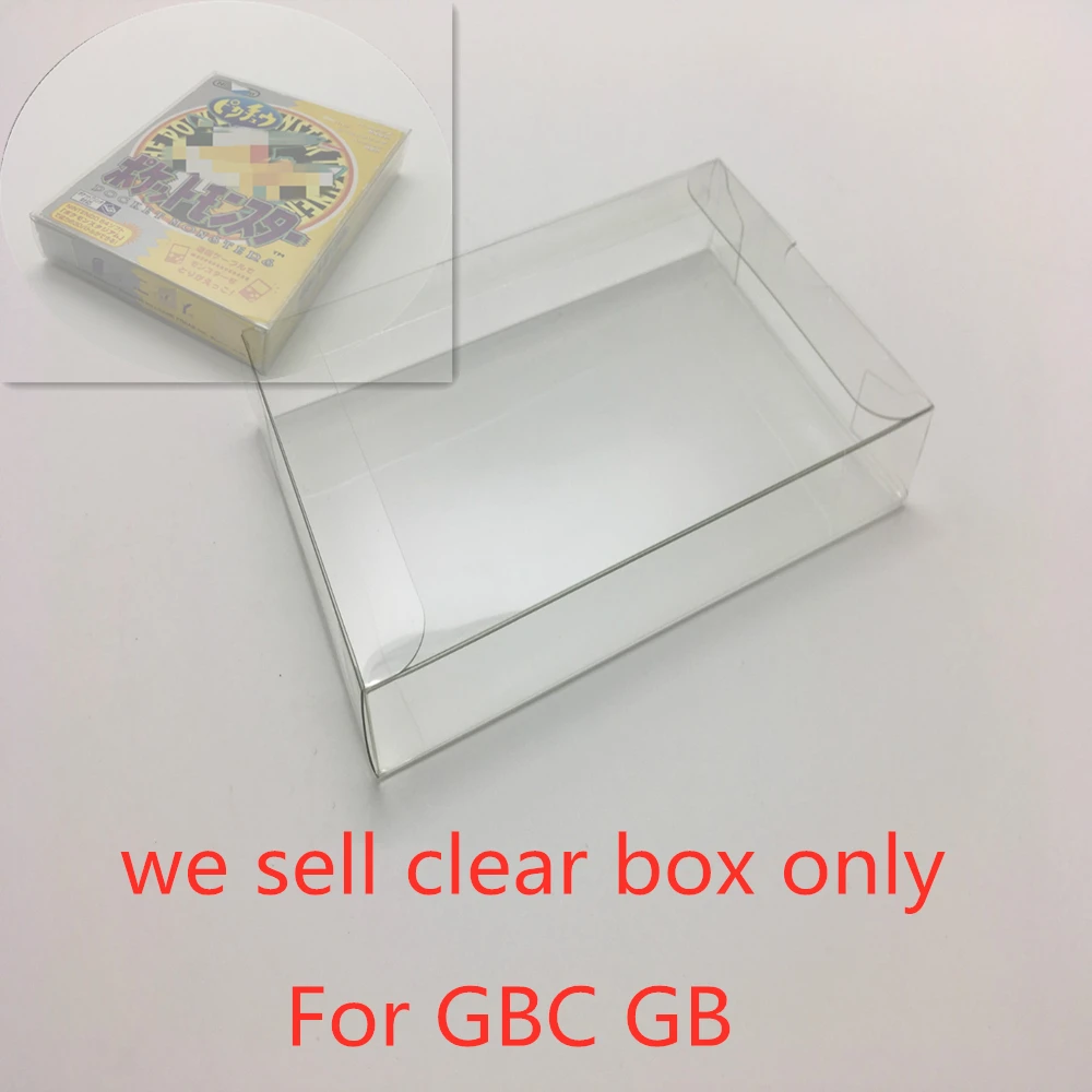 PET Box Protector For Pokémon Yellow: Special Pikachu Edition Transparent Collect Boxes For GBC/GB Game Shell Clear Display Case