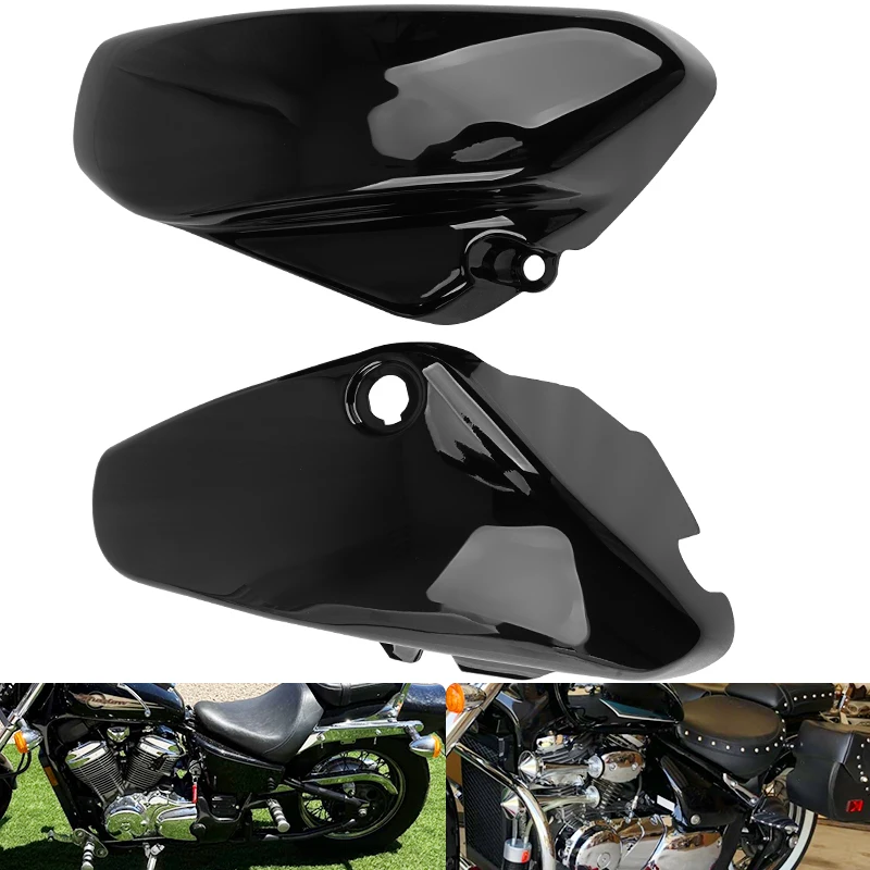 

Left Right Battery Side Cover Bright Black Motorcycle Fairing For Suzuki Boulevard Voluisa C50 VL400 VL800 2001-2017